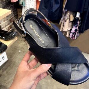 Paloma Barcelo Black Leather Sandals